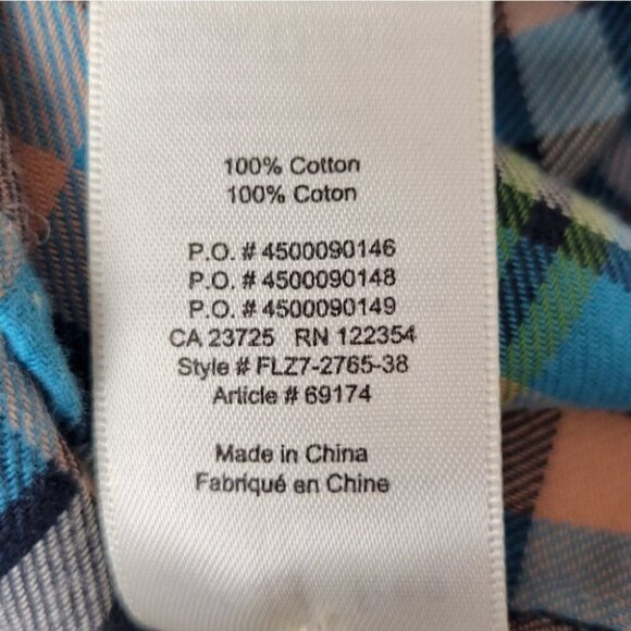 wilfred Free Aritzia Plaid Button Down Shirt Flannel Blue Green S - Picture 7 of 11